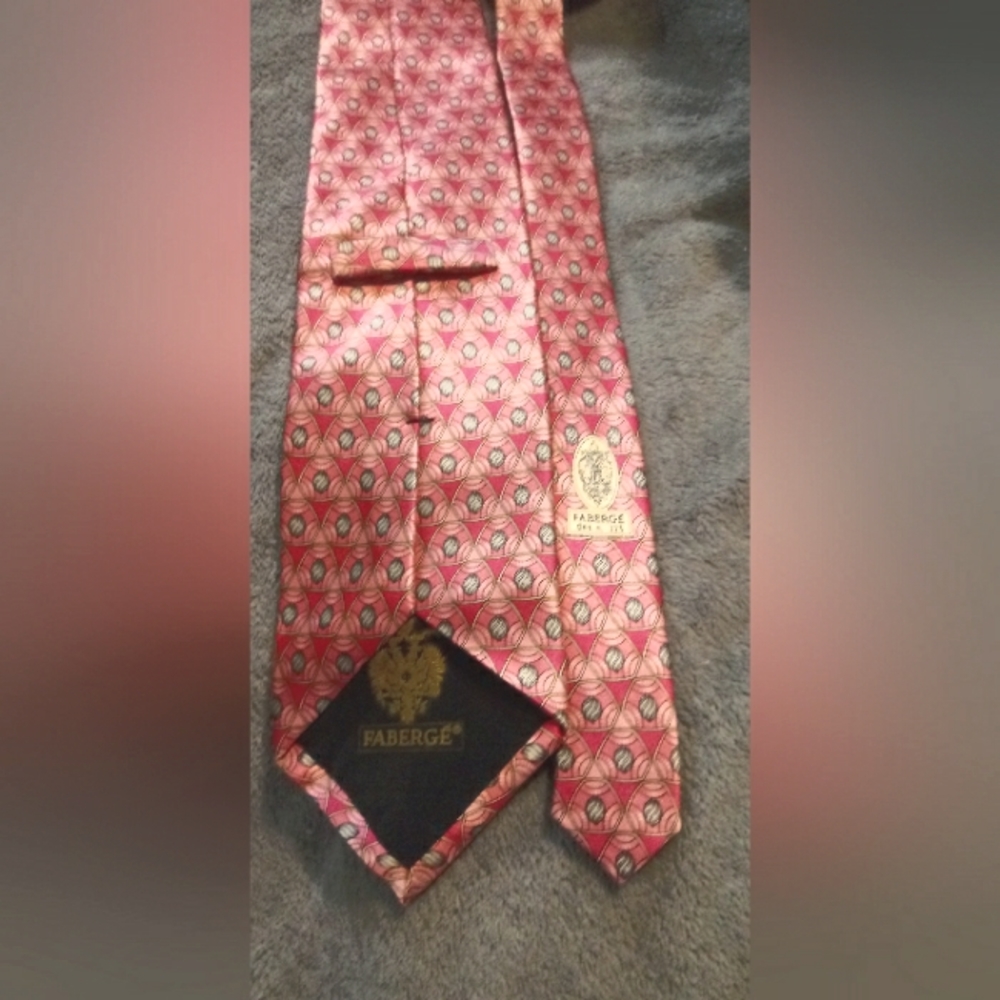 Pink fuchsia Faberge 100% silk necktie